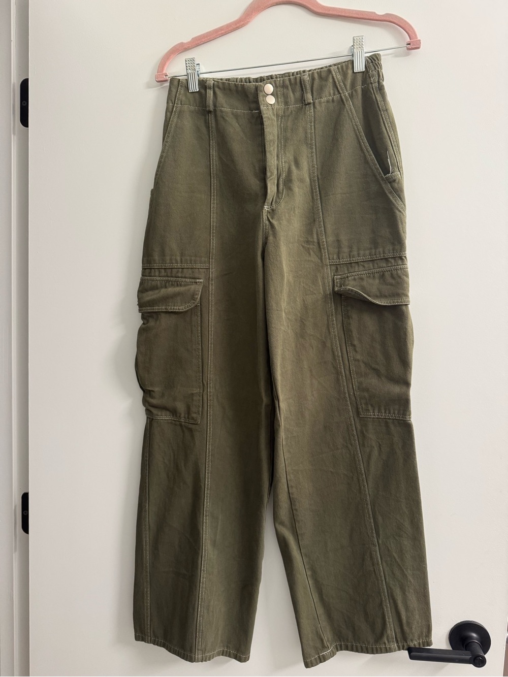 HYFVE Olive Green Straight-Leg Cargo Jumpsuit-Style Pants